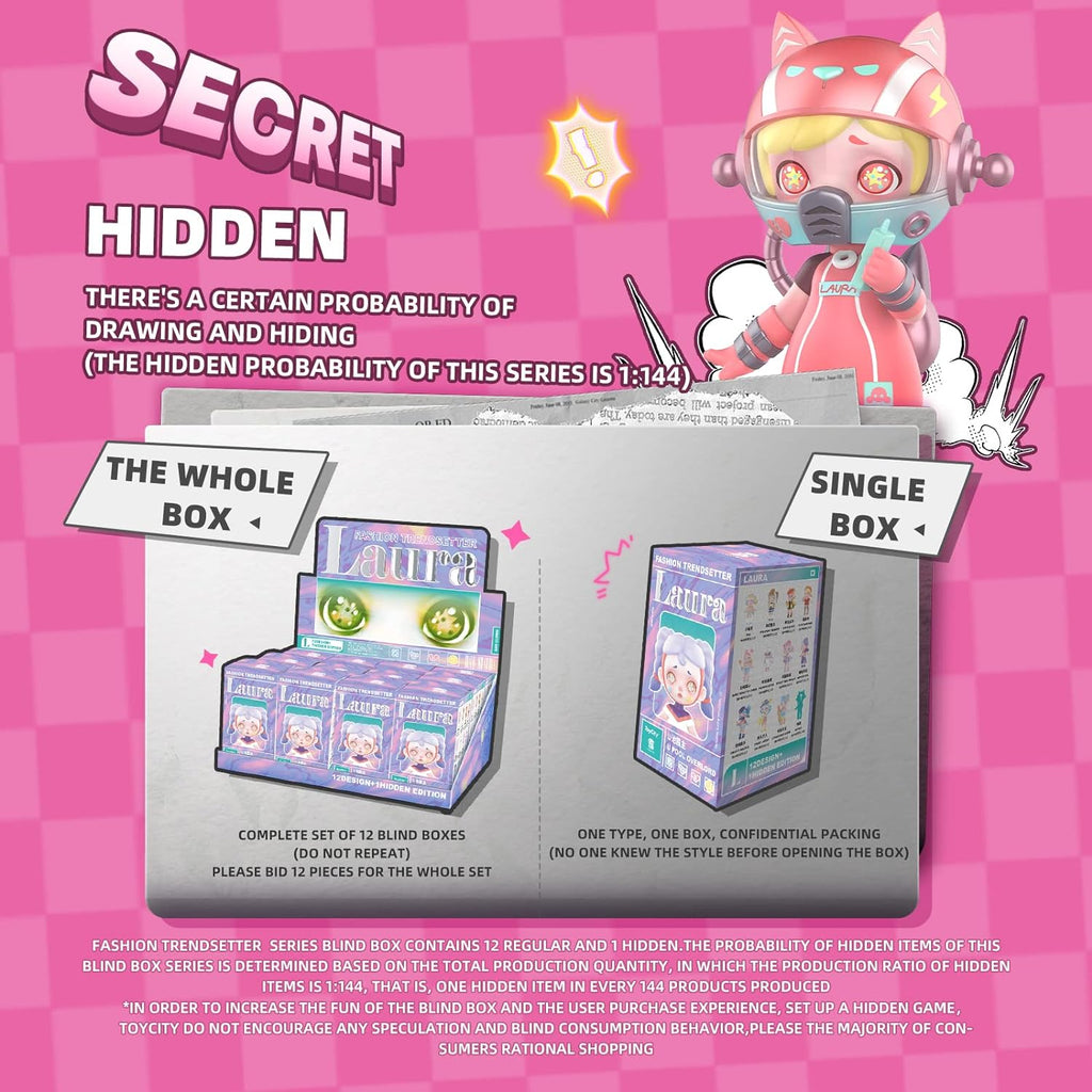 12-Pack Blind Box, Fashion Trendsetters Series Cute Blind Box Action Figures Popular Collectible Toys Birthday Halloween Christmas Gifts